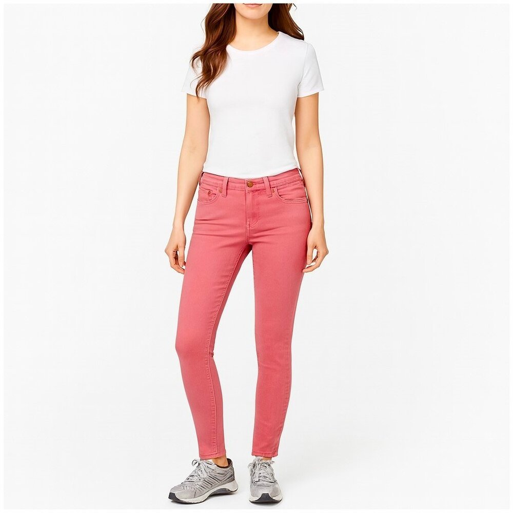 J. Crew Factory Pink Stretch Mid Rise Skinny Jeans Womens Size 31 x 27.25 NWT